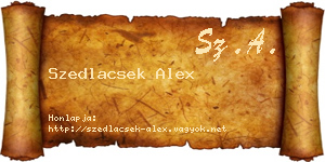 Szedlacsek Alex névjegykártya
